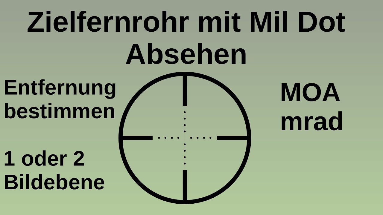 Zielfernrohr mit Mil Dot Absehen, Entfernung bestimmen, MOA Klick Verstellung