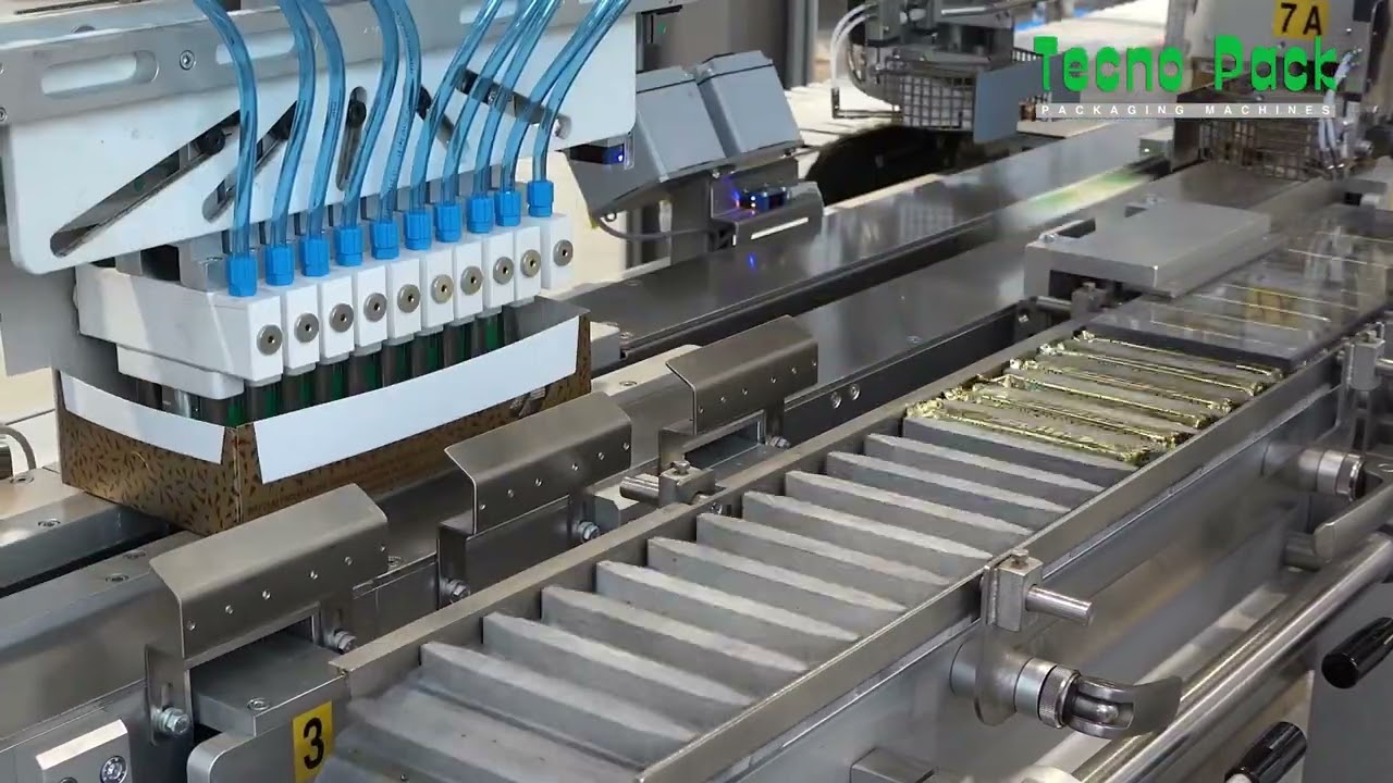 Pakowanie batoników do kartonika - realizacja Tecno Pack SpA