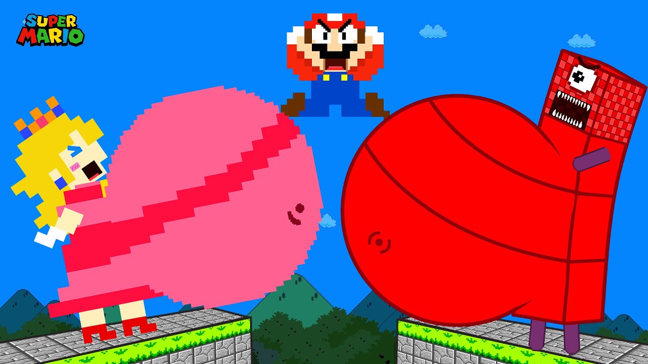 Finish the pattern? Mario Escape Peach and Number Madness in Giant Pregnant Maze | Game Animation