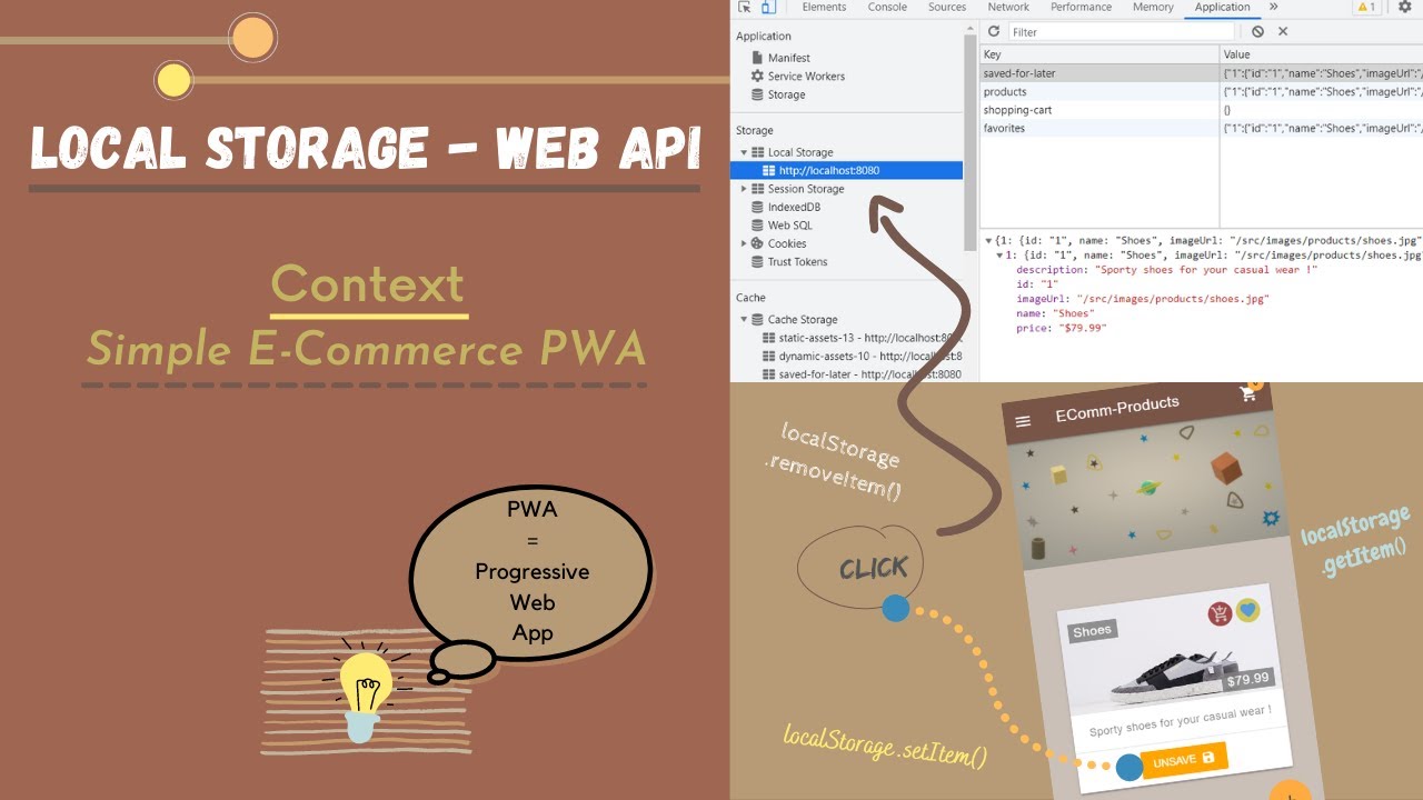 Local Storage - Web API (with simple e-comm PWA)