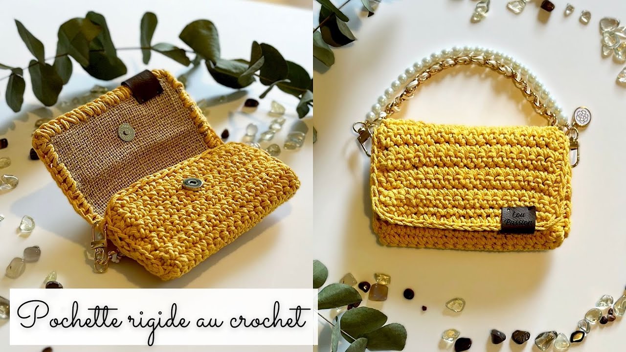 Comment faire un sac ou une pochette au crochet ? 🧶 Modèle RIGIDE Chic ✨ Tuto crochet facile