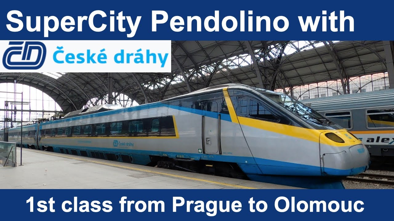 Prague to Olomouc with České dráhy on a SuperCity Pendolino in 1st Class