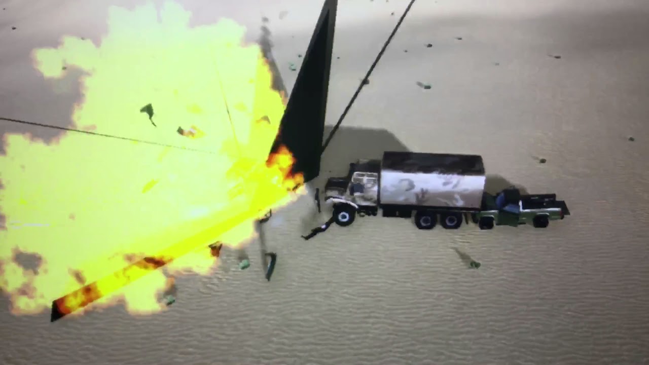 Taking down an army convoy in beamng drive