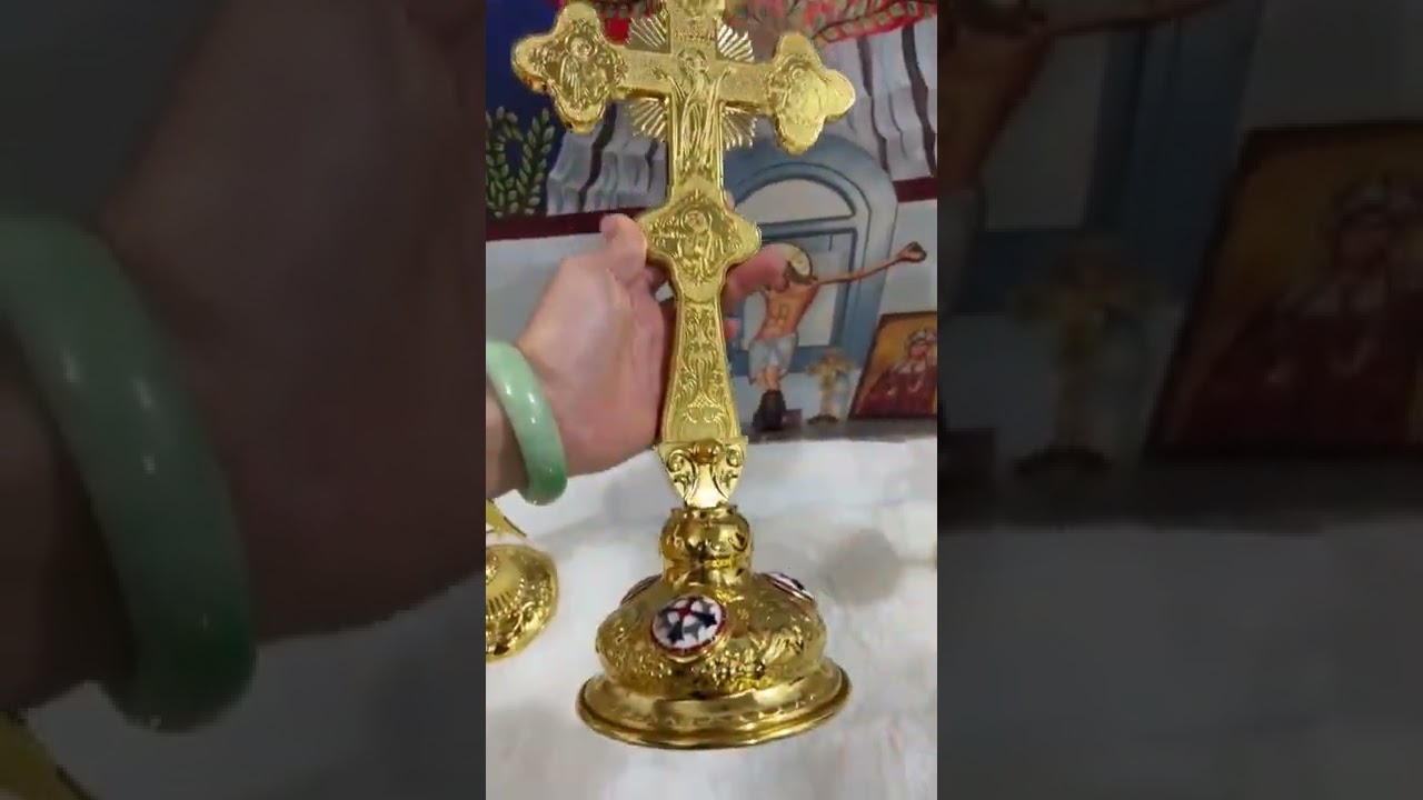 Orthodox Cross Religious Jesus Christ Crucifix with Base Catholic Church D&eacute;cor Ornament Statue Gift