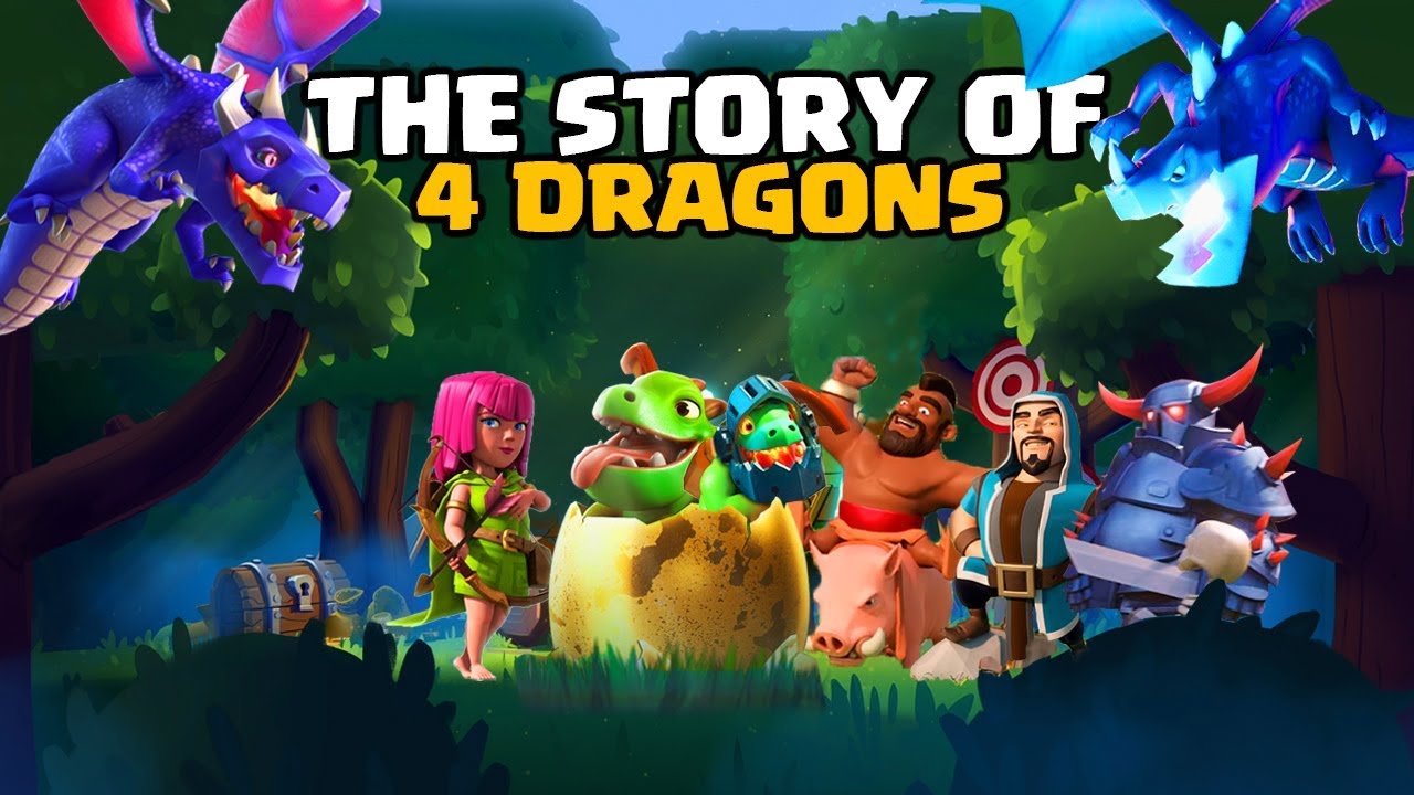 4 Dragon's Origin Story - Entire Dragon Family Story | CoC Meets Clash Royale - World of Clash Story