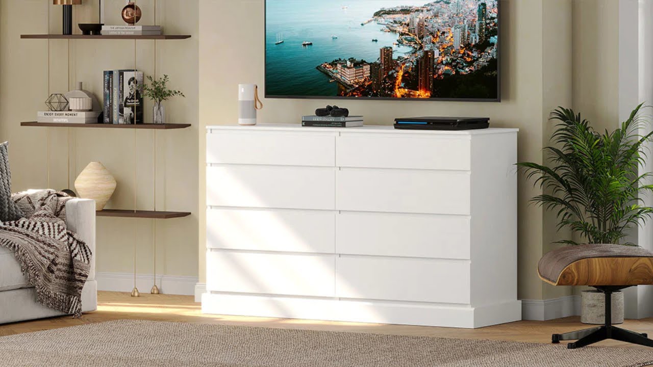 How to Install | Sikaic 8 Drawers Long Double Dresser With Storage Organizer White