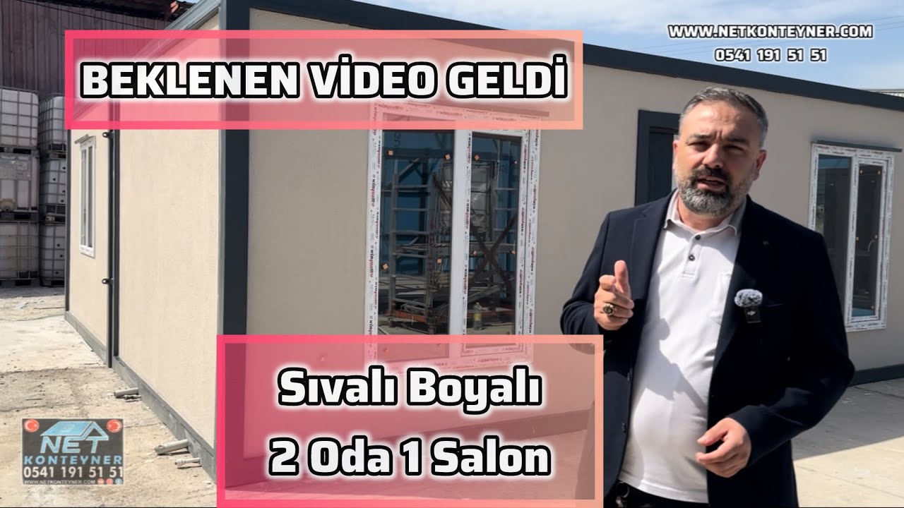 2 Oda 1 Salon Dekoratif Sıvalı Boyalı 49 Metrekare Ev Konteyner