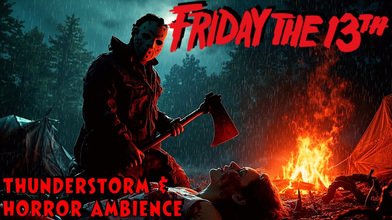 Friday the 13th Crystal Lake Horror Ambience - 10 Hour Thunderstorm