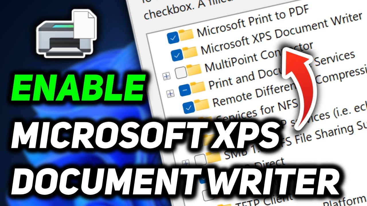 Как включить Microsoft XPS Document Writer в Windows 11