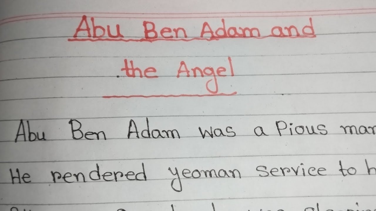 Abuben Adam and the angel//English story writing.