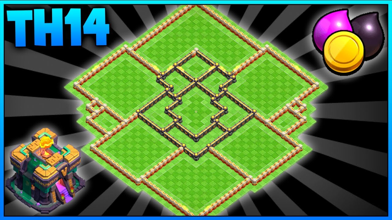 Diseño de Aldea FARMING/HÍBRIDA para Ayuntamiento 14 (TH14) con LINK | 2025 | Clash Of Clans