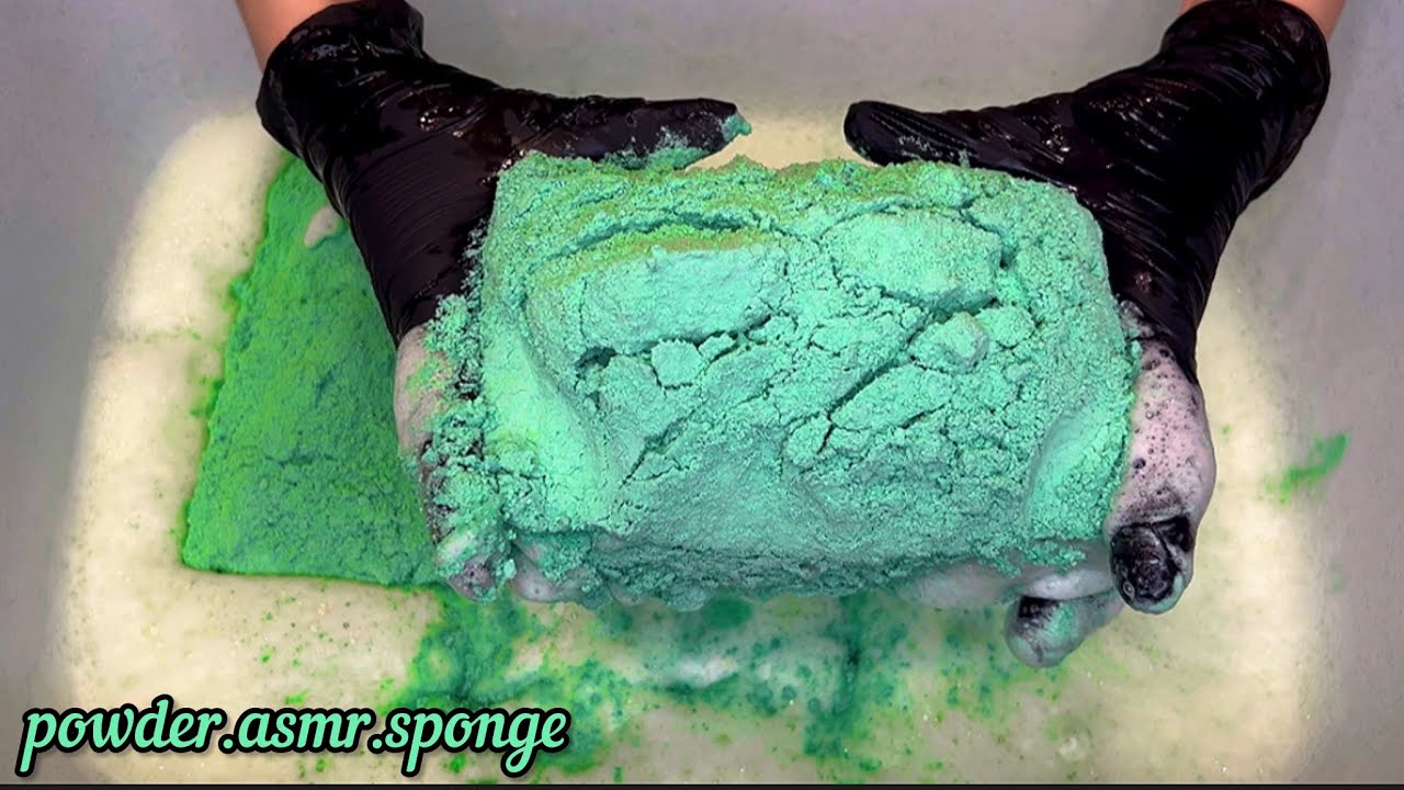 Mix green products ✅💚 Squeezing sponges asmr