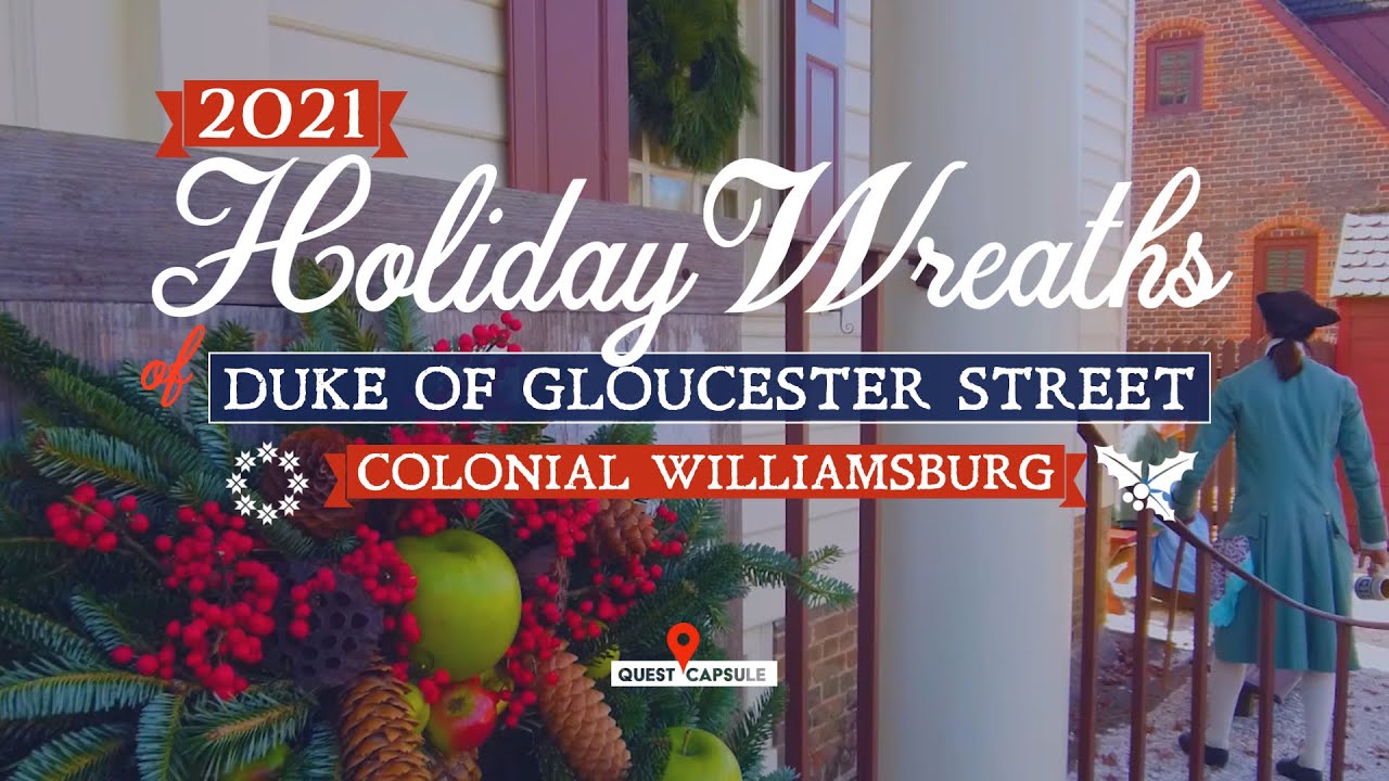 Holiday Wreaths of Duke of Gloucester Street - Full Walking Tour - Colonial Williamsburg (2021)