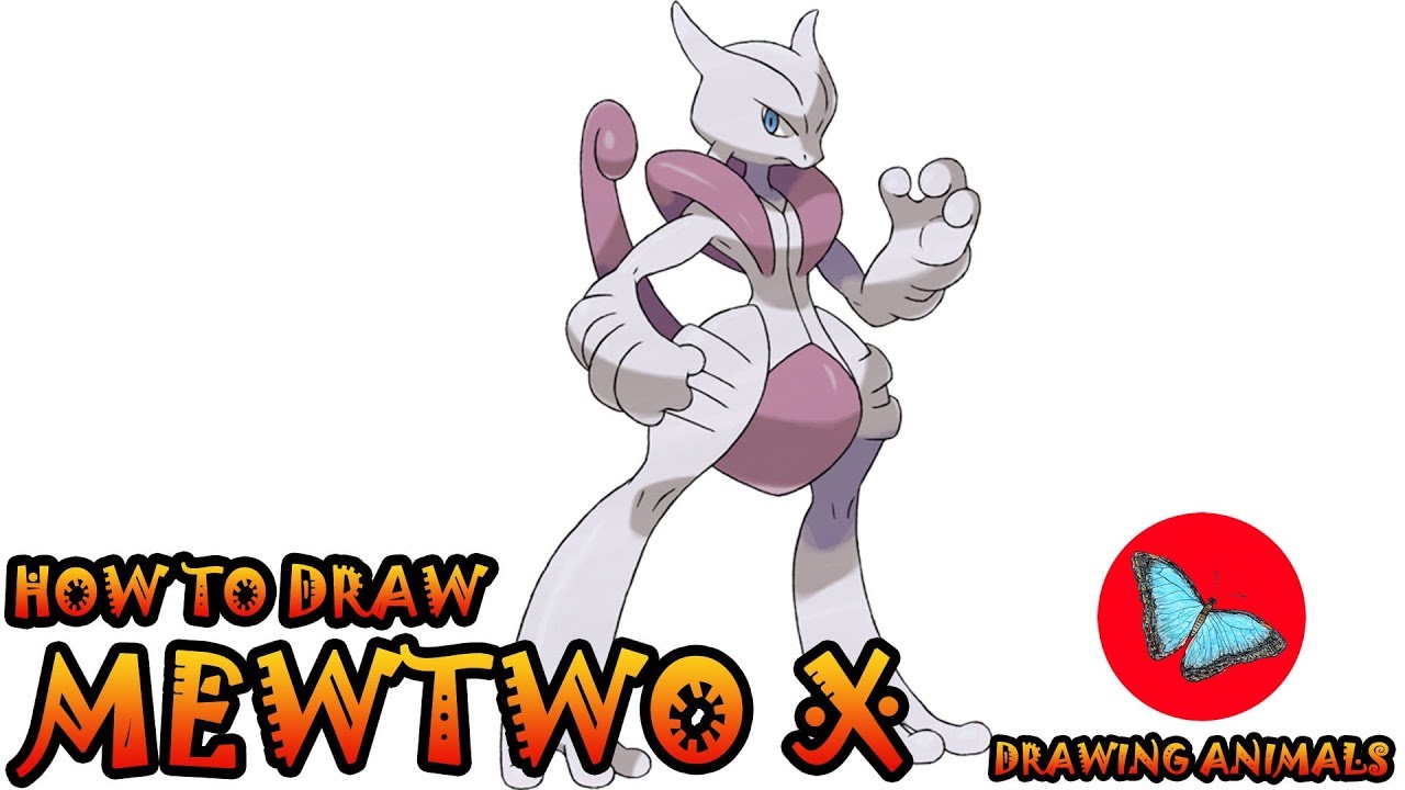 How To Draw Mega Mewtwo X From Pokemon | Drawing Animals
