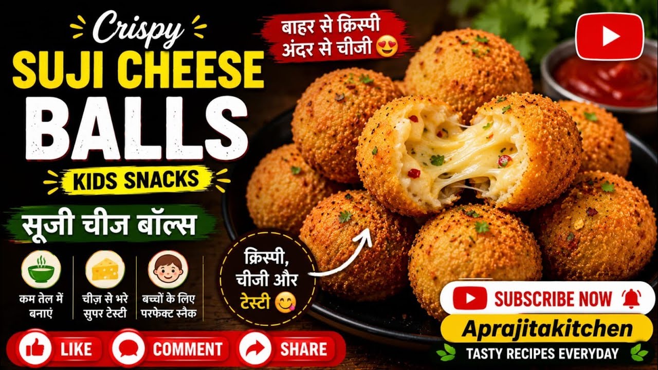 Crispy Suji Cheese Balls recipe-Kids Snacks | सूजी चीज बॉल्स |@Aprajitakitchen-k5f7p 