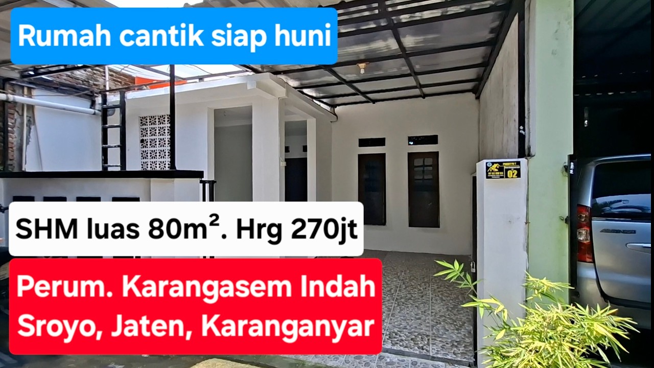 Rumah cantik siap huni Hrg 270jt.Lokasi Perumahan Karangasem Indah, Sroyo, Jaten,Karanganyar