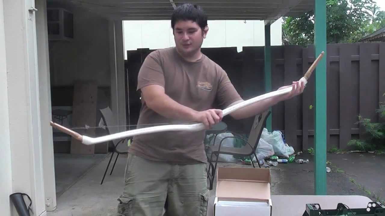 Shooting a 45 Pound PVC Pipe Bow with 9 Inches of Reflex