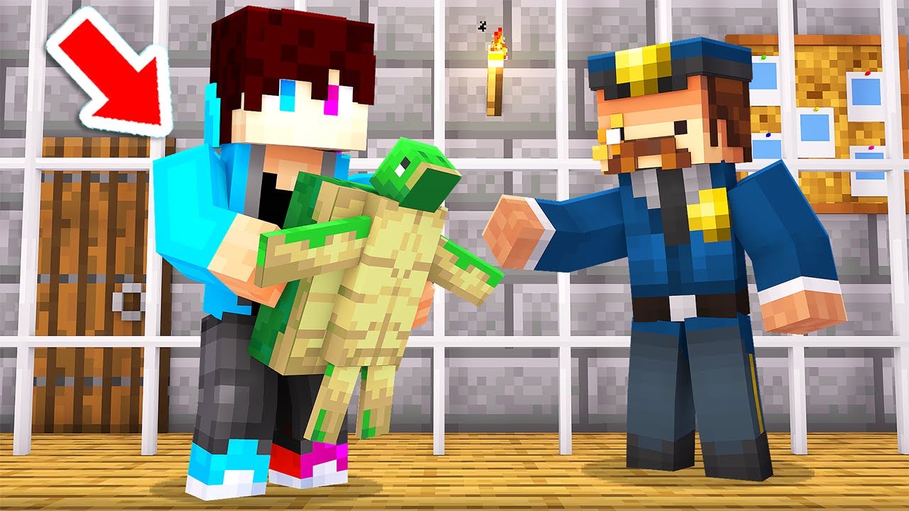 Mijn HUISDIER SCHILDPAD BEVRIJDEN Uit De GEVANGENIS! (Minecraft Survival)
