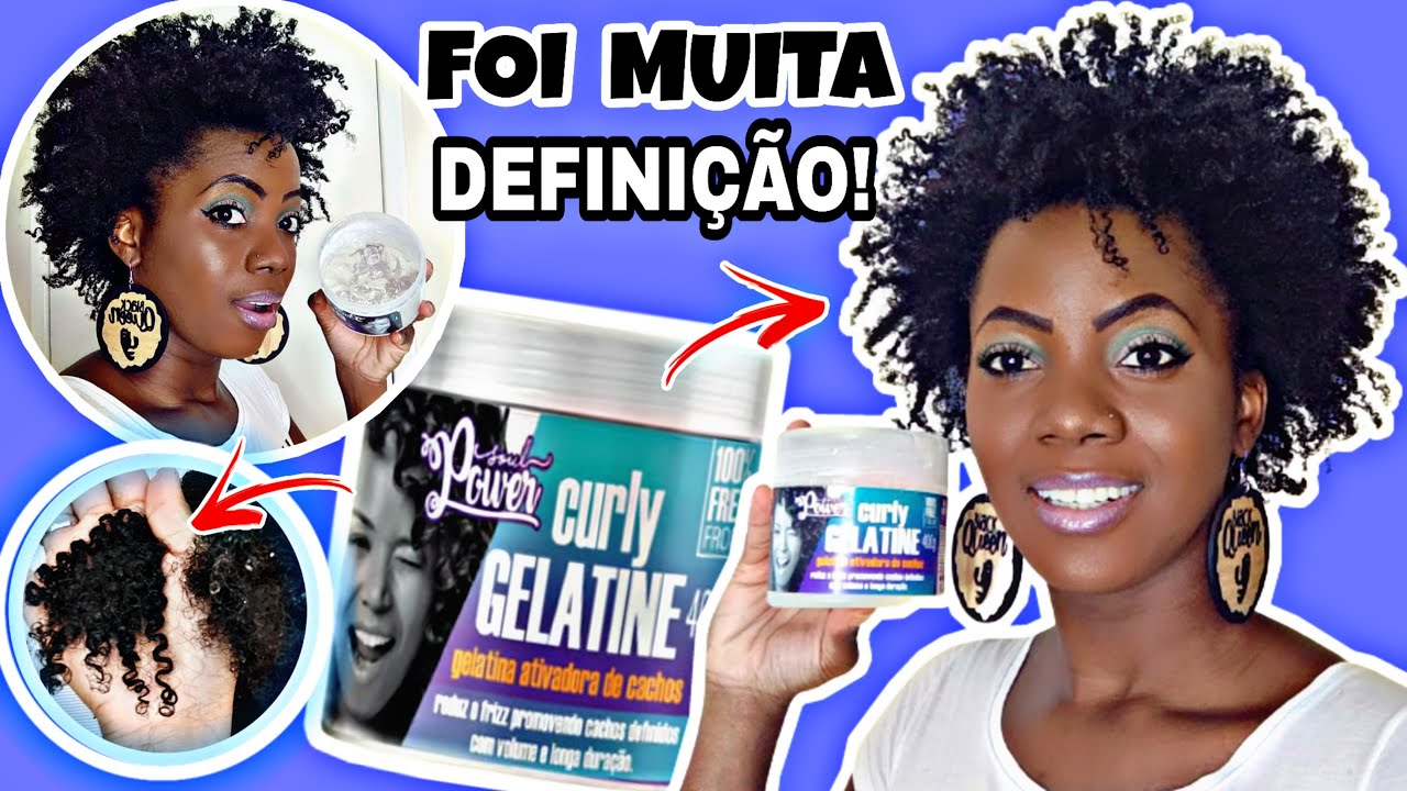 FINALIZEI O CABELO SÓ COM GELATINA CURLY SOUL POWER E DEFINIU MUITO