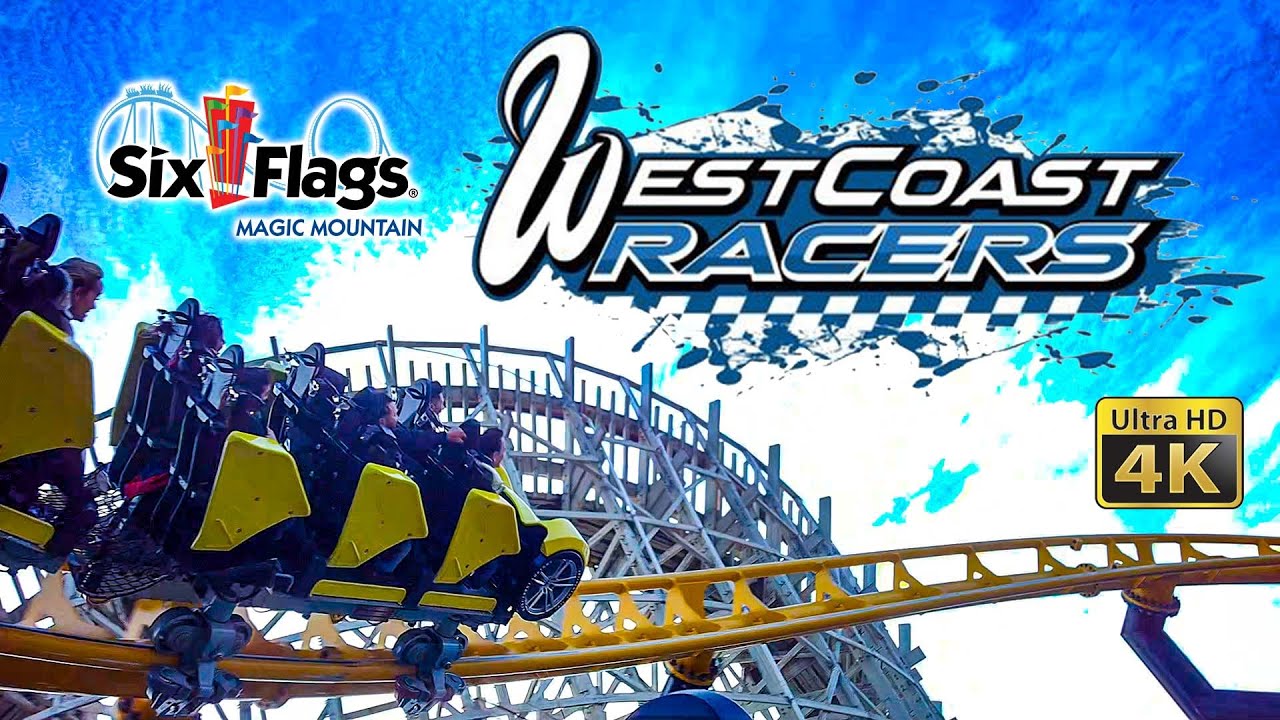 2022 West Coast Racers Roller Coaster On Ride 4K POV Six Flags Magic Mountain