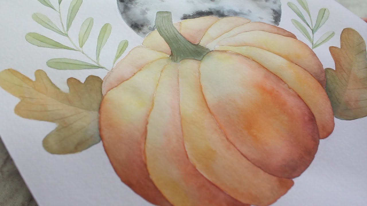 How to Paint a Watercolor Pumpkin
