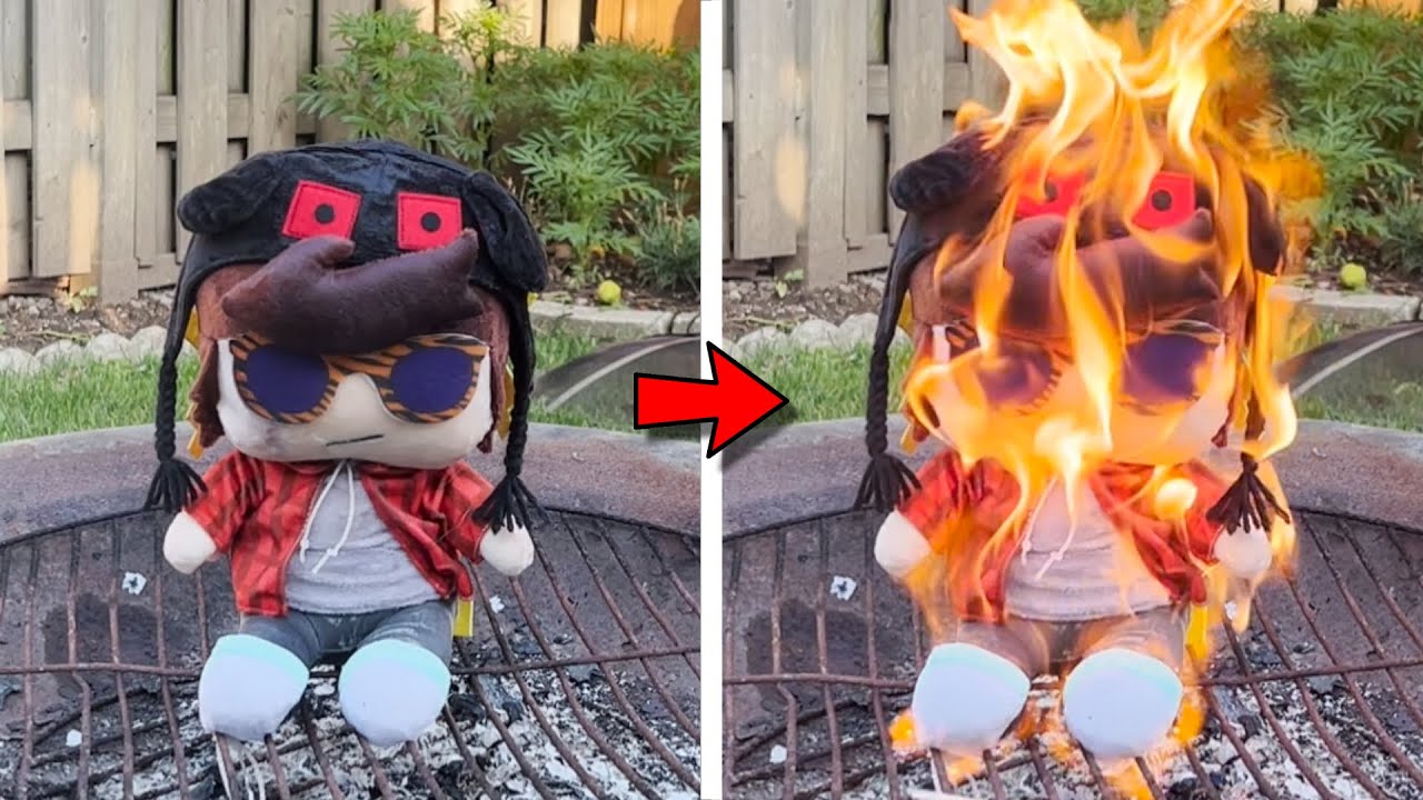 I BURNED KreekCraft's Plushy...