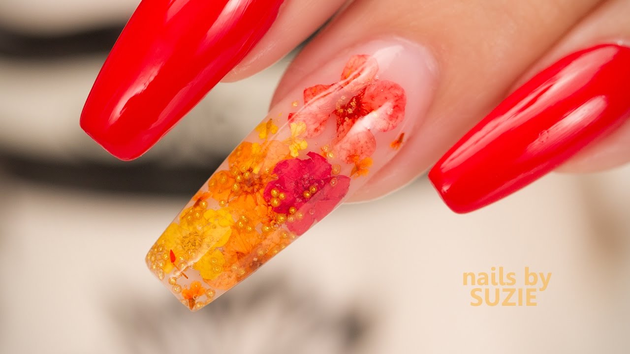 Gel Inlay with Real Flowers