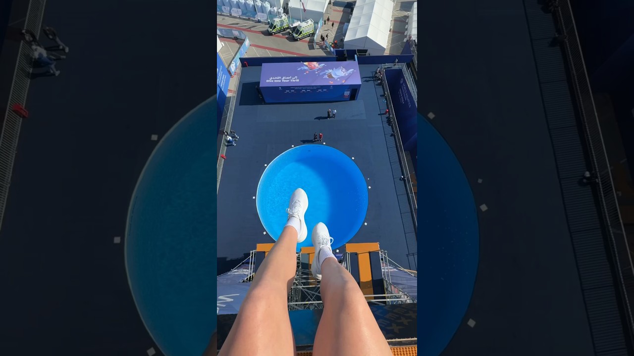 High Diving into a TINY POOL 😳 #bravegang #scary #shorts