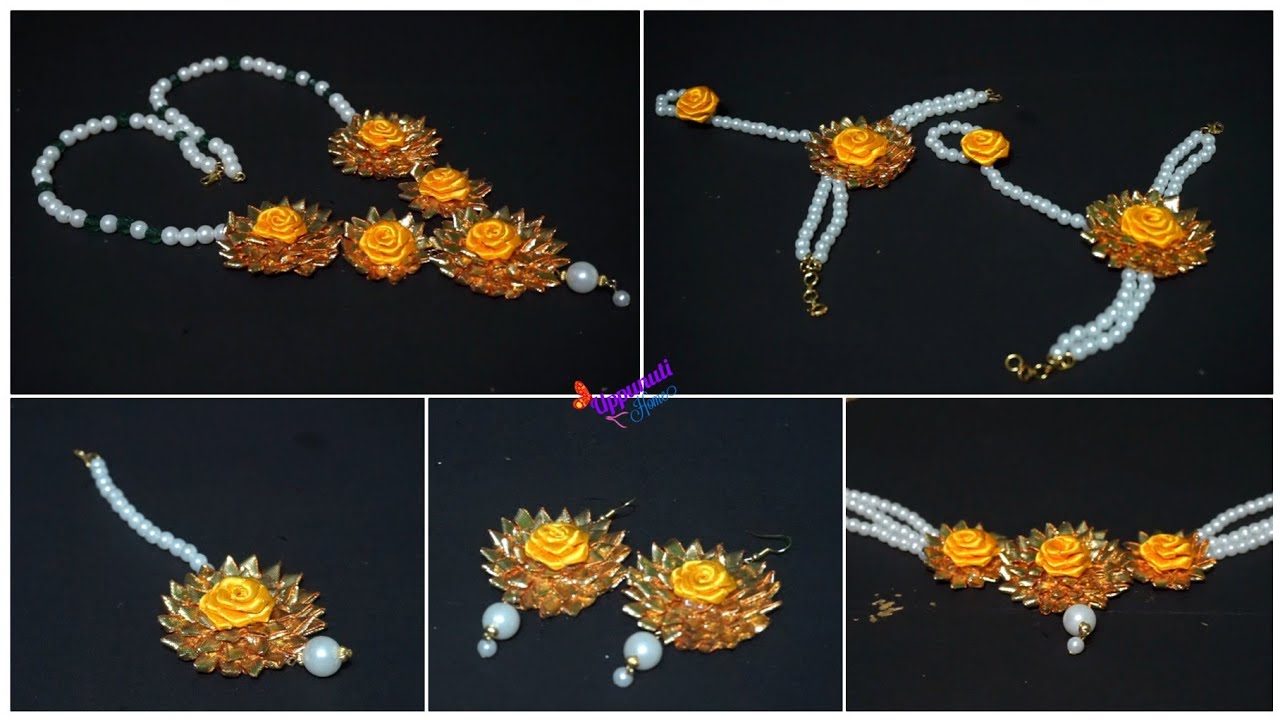 DIY | Flower Jewellery For Haldi Ceremony | Bridal Flower Jewellery Designs | uppunutihome