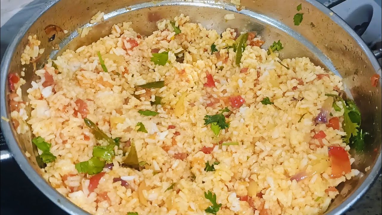 10 minutes lo simple & testy tomato 🍅 rice super recipe 👌🏻👌🏻😋