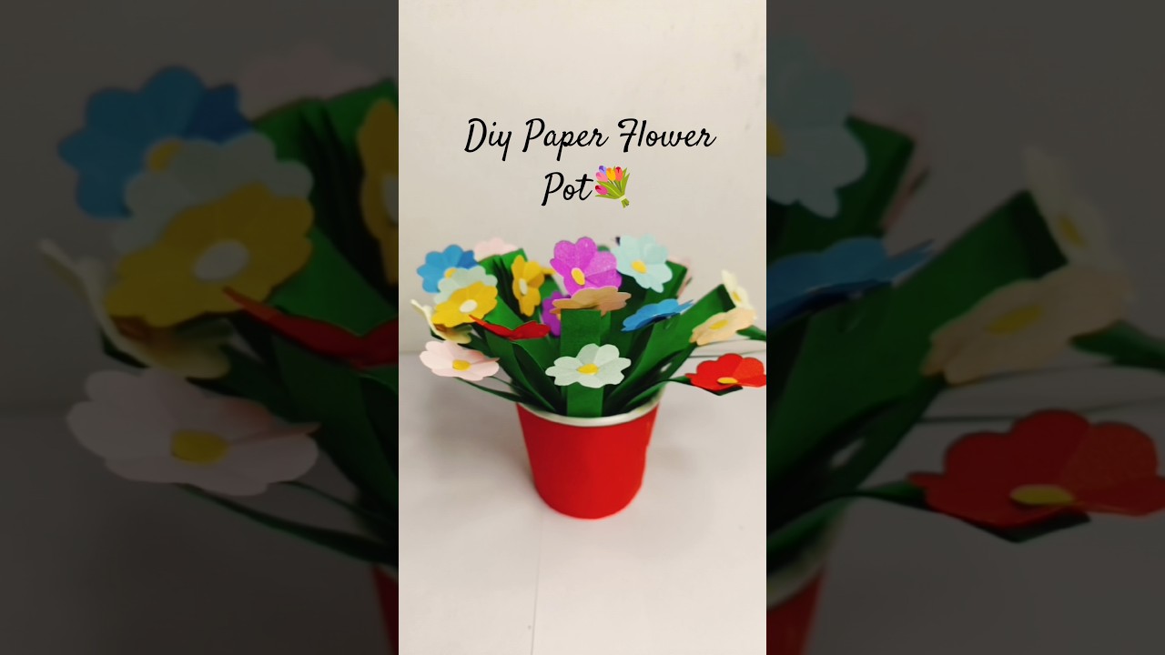 Let's make a Flower Pot with Paper 💐\\ Paper Flower Craft Ideas ✨\\