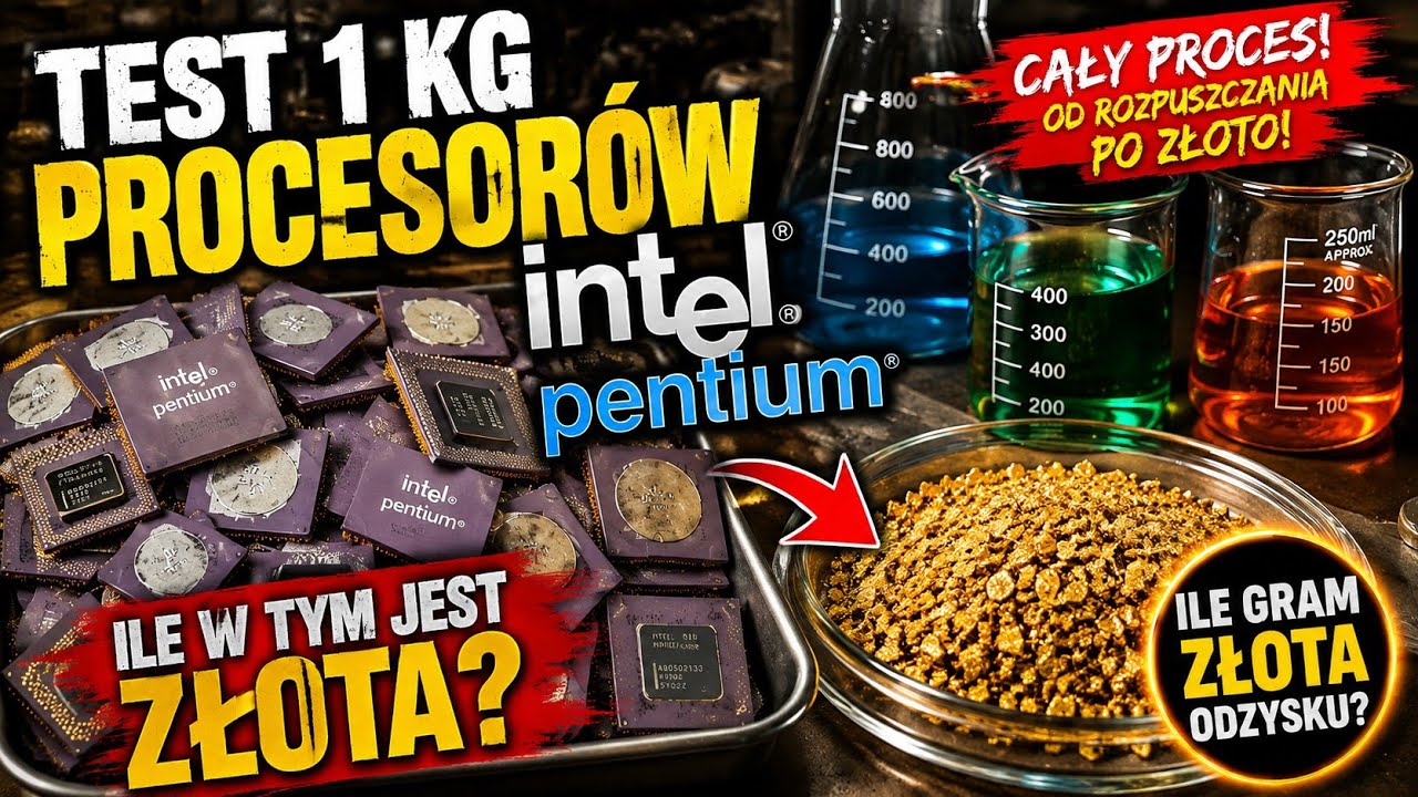 TEST 1 KG INTEL PENTIUM! ILE GRAM ZŁOTA ODZYSKAM ??? 