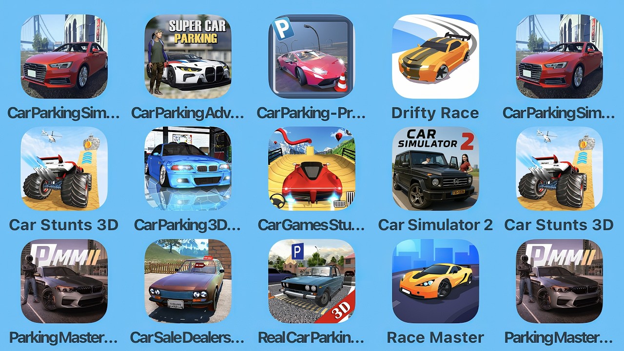 Car Parking Simulator, Car Parking Adventure, Car Parking Pro, Drifty Race, Car Simulator 2