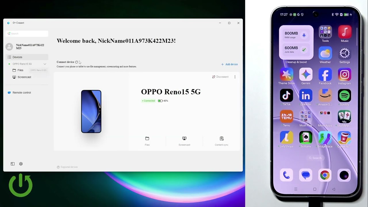 OPPO Reno 15 – Come trasferire file dal PC con O+ Connect