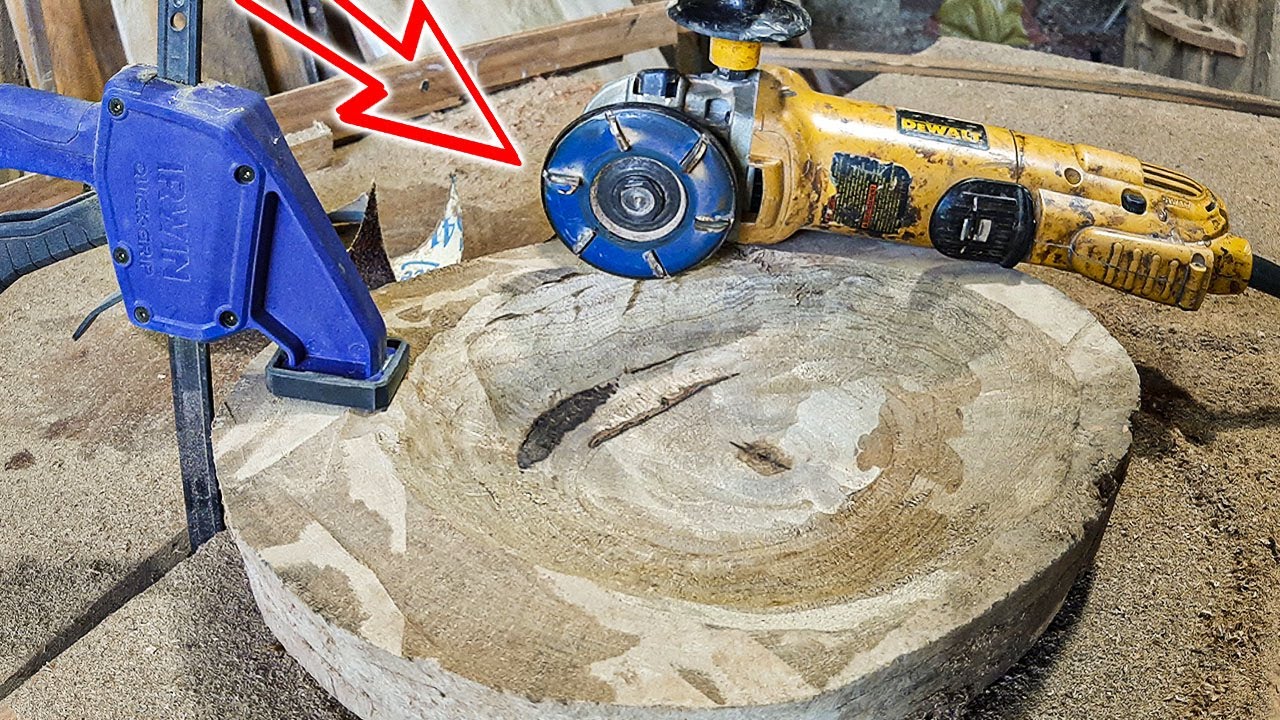 BATEA artesanal de MADERA solo con MOLADORA