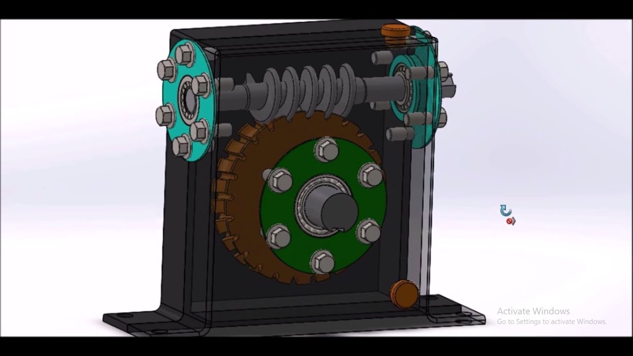 Total design, modelling and assembly of worm gearbox part 1