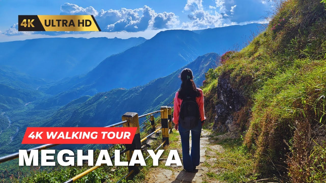 INDIA 4K Walk in Meghalaya&rsquo;s Stunning Laitlum Canyon 🇮🇳 | Walking Tour with Immersive Sounds !!!