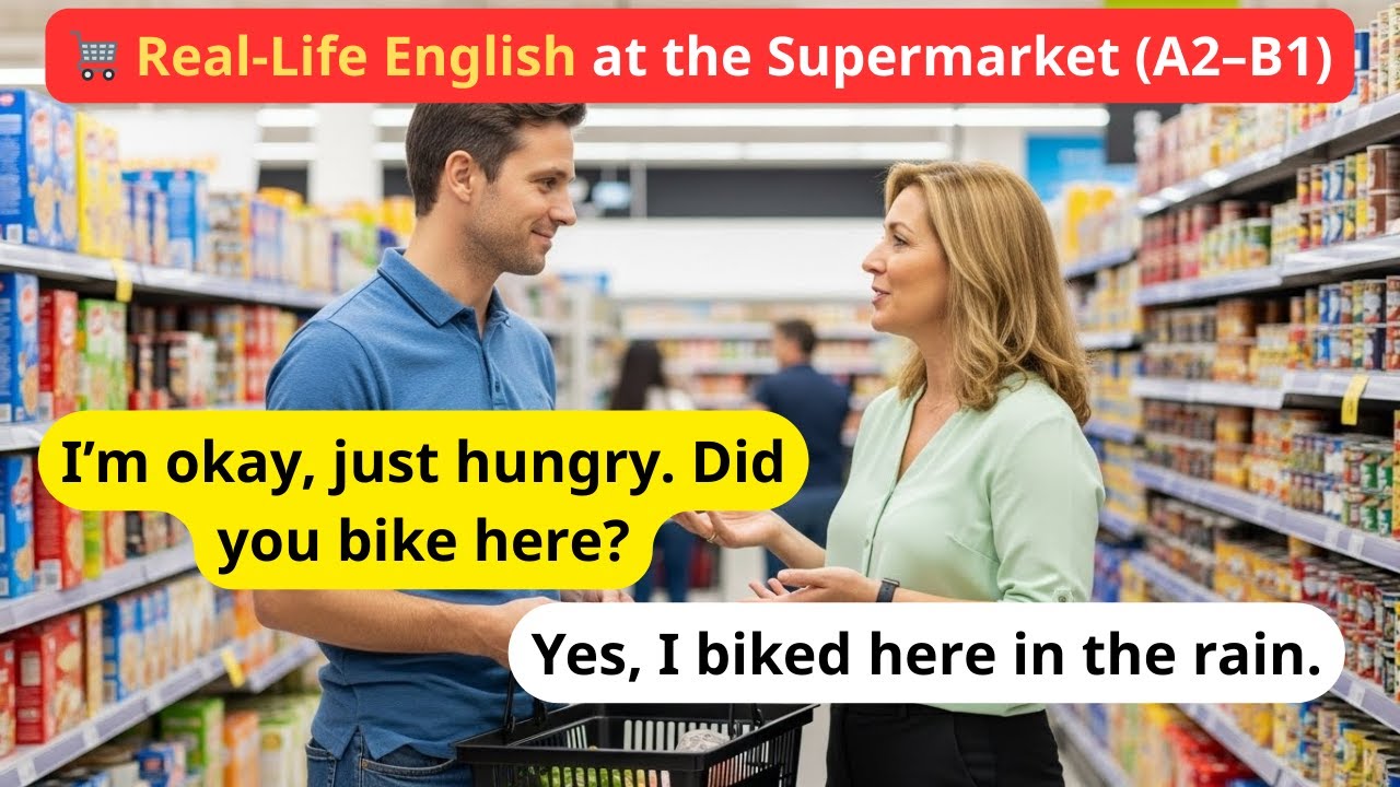🛒 Real-Life English at the Supermarket (A2–B1) | Speak Naturally Today!