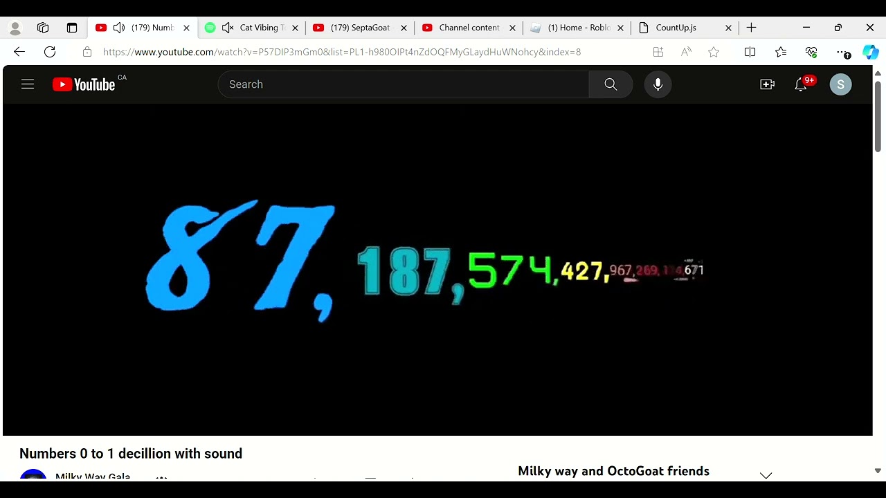 Numbers 1 to 1 Decillion