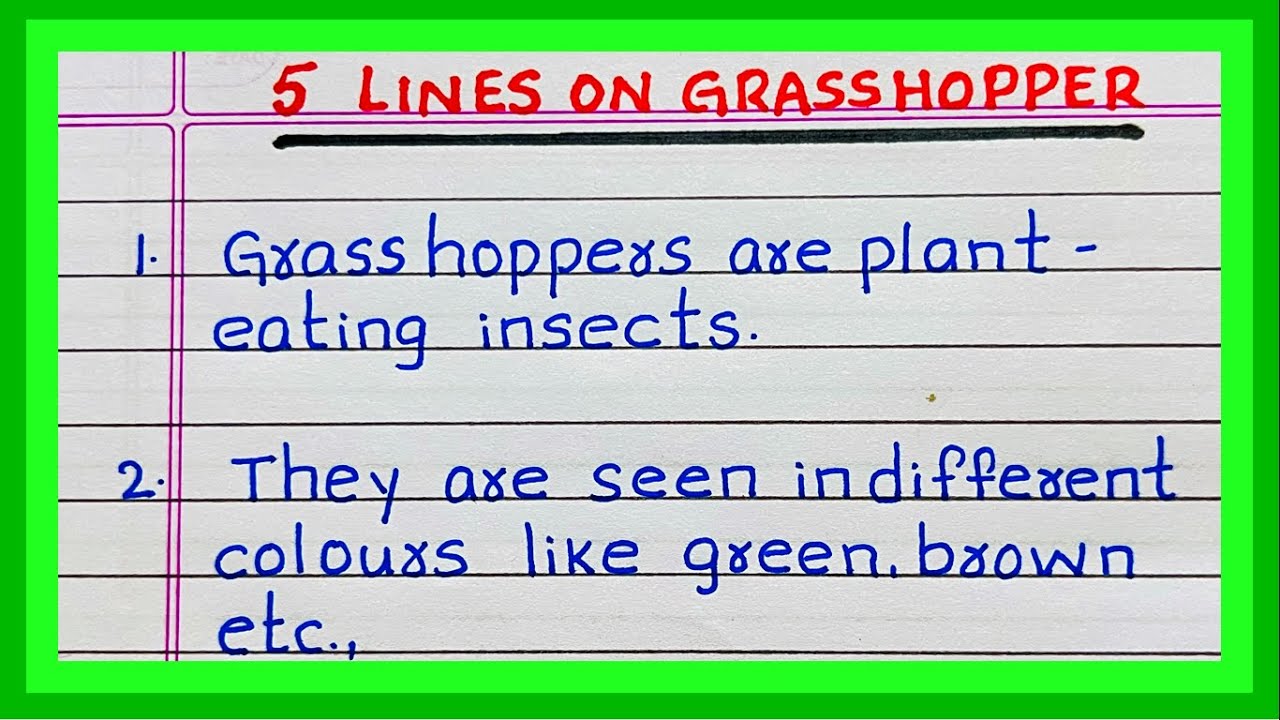 Few Lines on Grasshopper | Five | 5 Lines about Grasshopper | in English