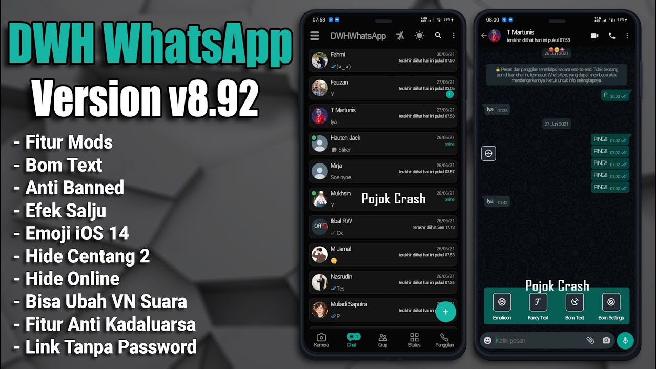 NEW UPDATE😎 WhatsApp Populer 2021 || DWH WhatsApp v8.92 -Tampilan Keren -Fitur B0M Chat