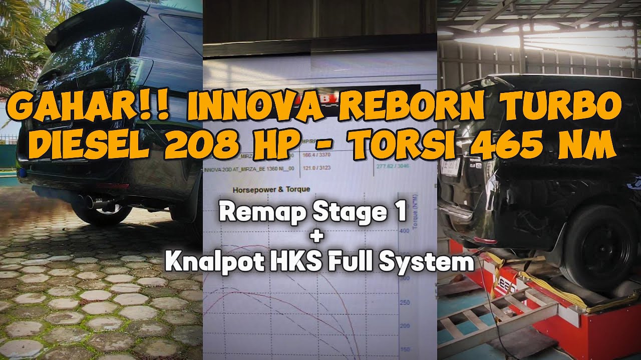 Innova Reborn Diesel 208 HP + Torsi 465 NM - Remap Stage 1 + Knalpot HKS Full System (Cumi Darat)