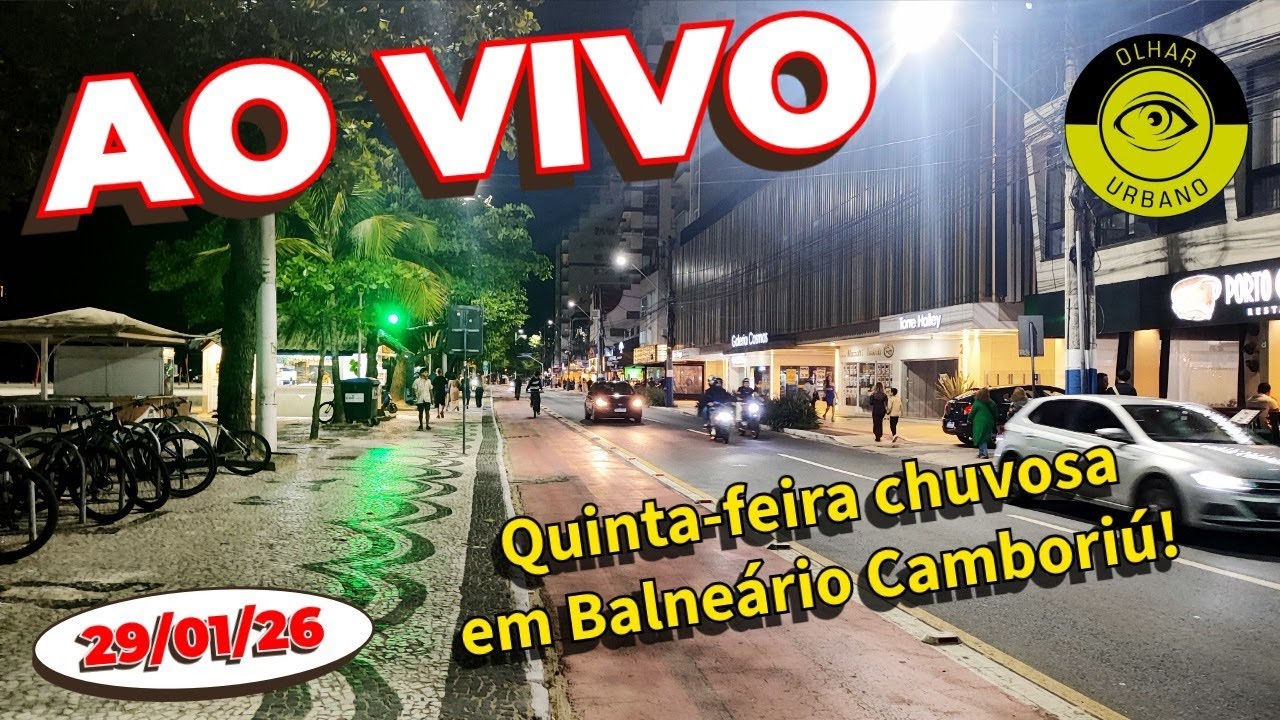 Ao Vivo em Balneário Camboriú: Noite Movimentada e Chuvosa nesta Quinta-feira - 29/01/26