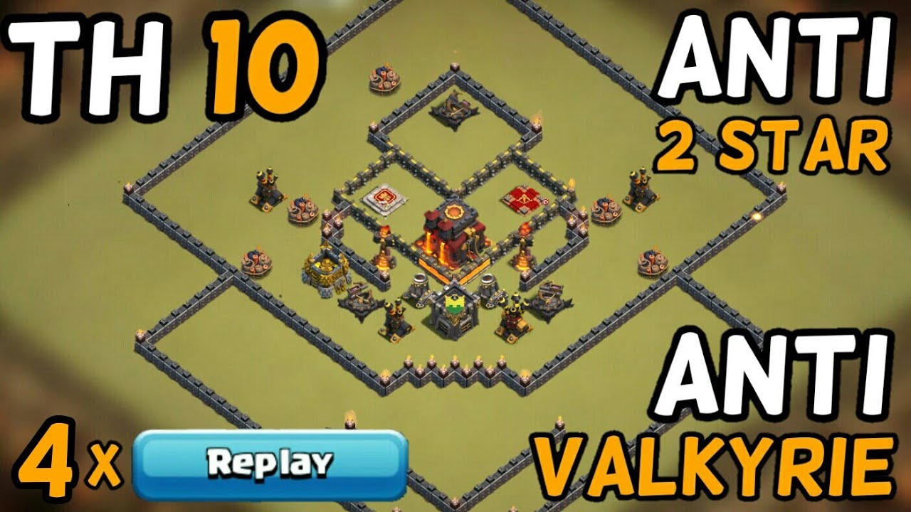 TH 10 CW-BASE (ANTI VALKYRIE) + 4 × REPLAYS // Clash of Clans // Speedbuild
