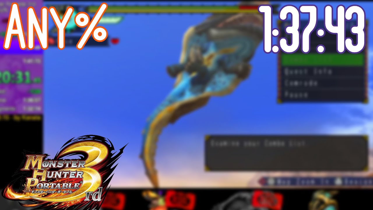 Monster Hunter Portable 3rd - Any% Speedrun - 1:37:43