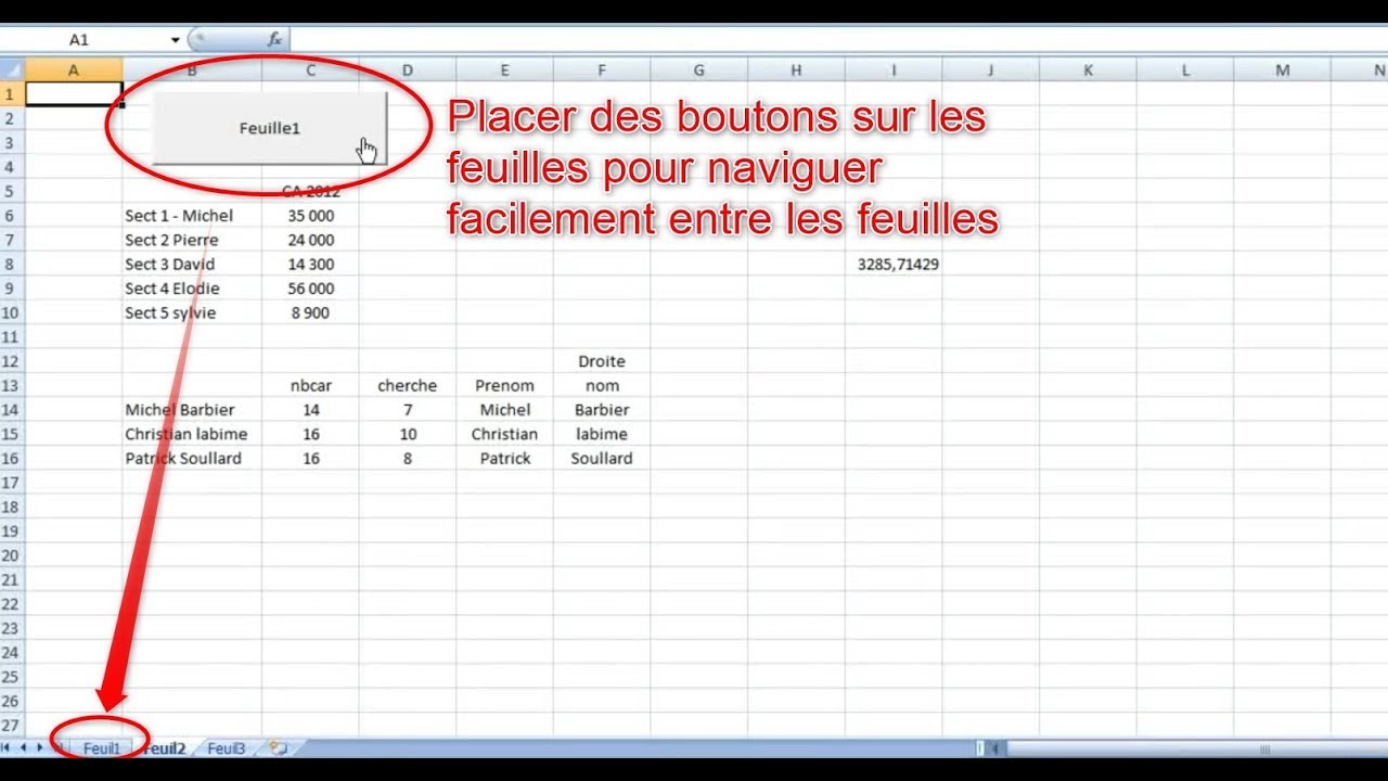 Utiliser des boutons pour changer de feuille sur Excel