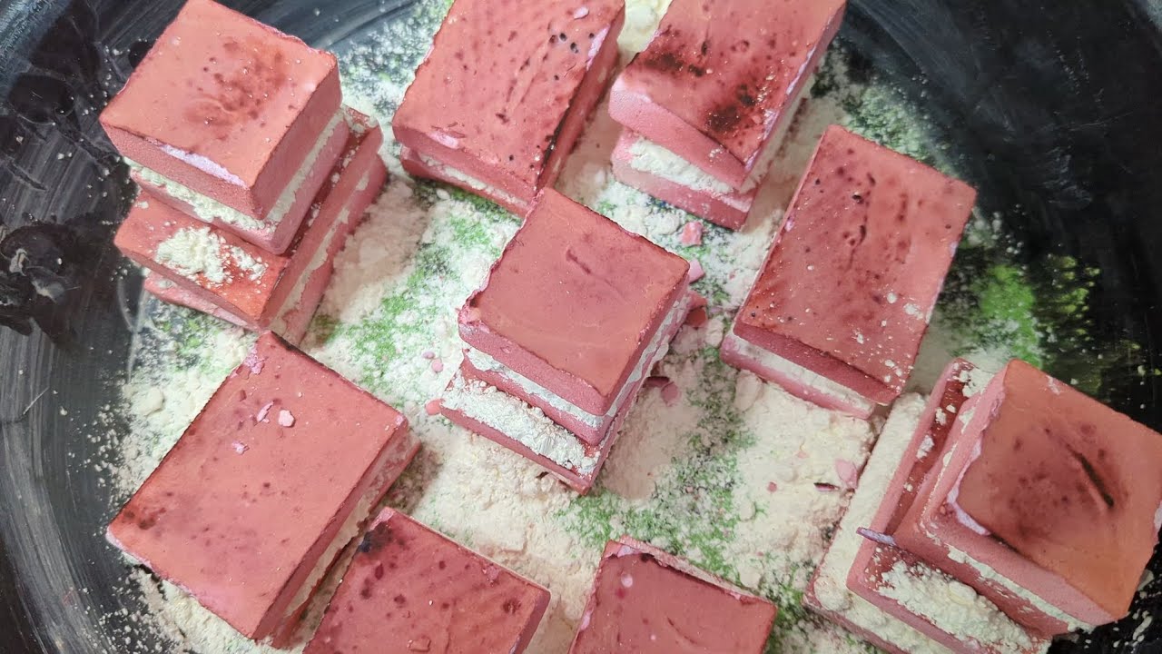 PINK POWDERY CORNSTARCH SAMMIES #asmr #satisfying #asmrsounds #cornstarch