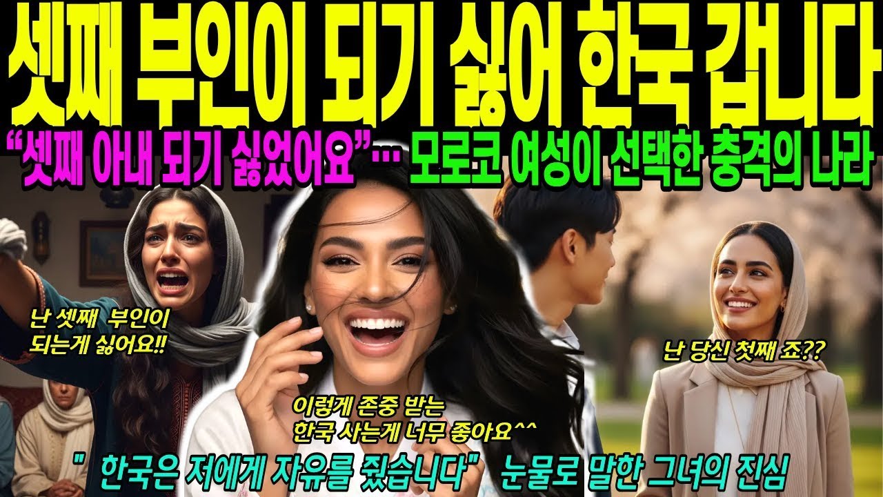 해외감동사연 세번째 부인 되기 싫어서 도망 온 한국 일부 다처제  당신은 내 인생의 첫 번째입니다  모로코 여성