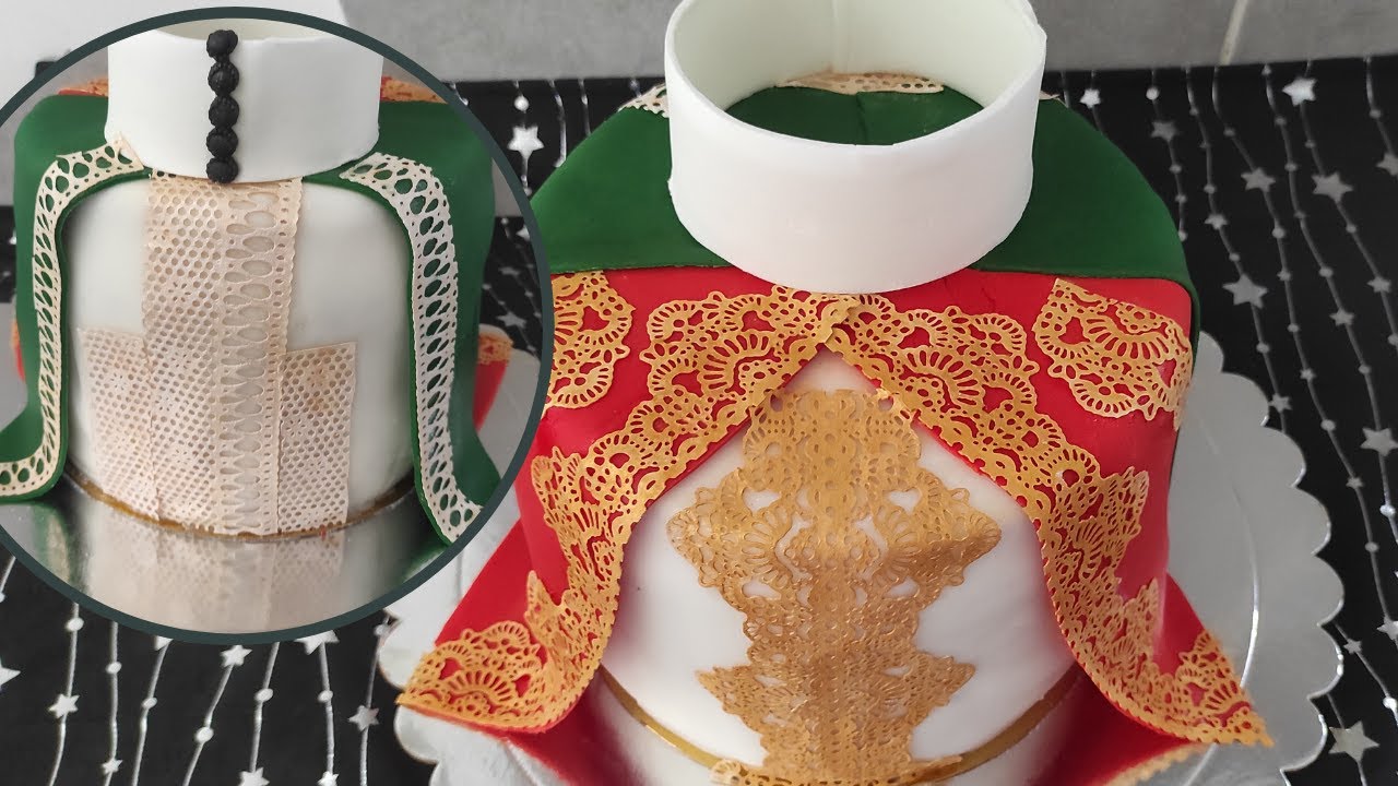 طلبية كيك ديزاين على شكل قفطان مغربي 2022#طورطة بحشوات رائعة