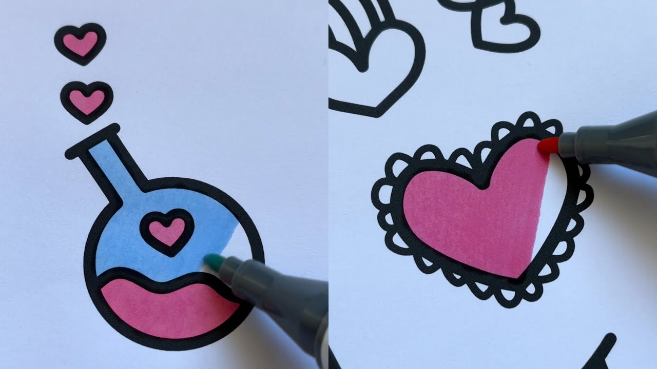 Oddly Satisfying & Relaxing Colouring 💗